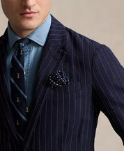Polo Ralph Lauren Men's Soft Pinstriped Sport Coat Blazer 48R Navy Blue