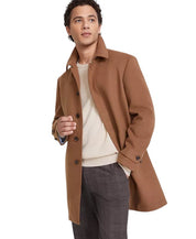 Tommy Hilfiger Men Classic Fit Melange Overcoat Coat 38 R Dark Camel Brown
