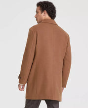 Tommy Hilfiger Men Modern Fit Melange Overcoat Coat 36S Dark Camel