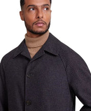 Michael Kors Mens Classic-Fit Check Overcoat Coat 48 R Brown Black Check Wool