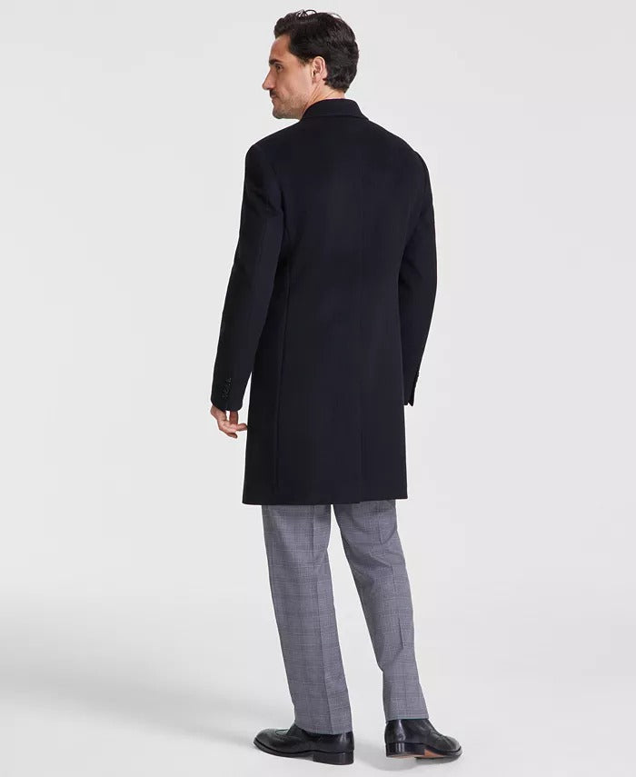 Michael Kors Men's Classic-Fit Wool Cashmere Blend Kavon Overcoat Coat 38S Black