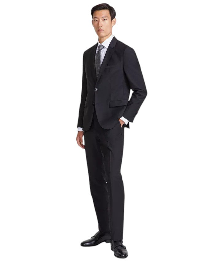 Hugo Boss Mens Modern fit 2 Piece Suit 44 S / 38 Waist Black Solid Stretch