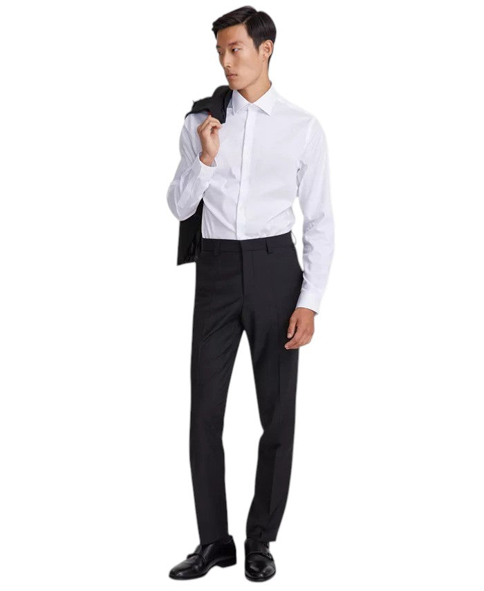 Hugo Boss Mens Modern fit 2 Piece Suit 44 S / 38 Waist Black Solid Stretch