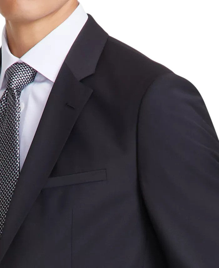Hugo Boss Mens Modern fit 2 Piece Suit 44 S / 38 Waist Black Solid Stretch