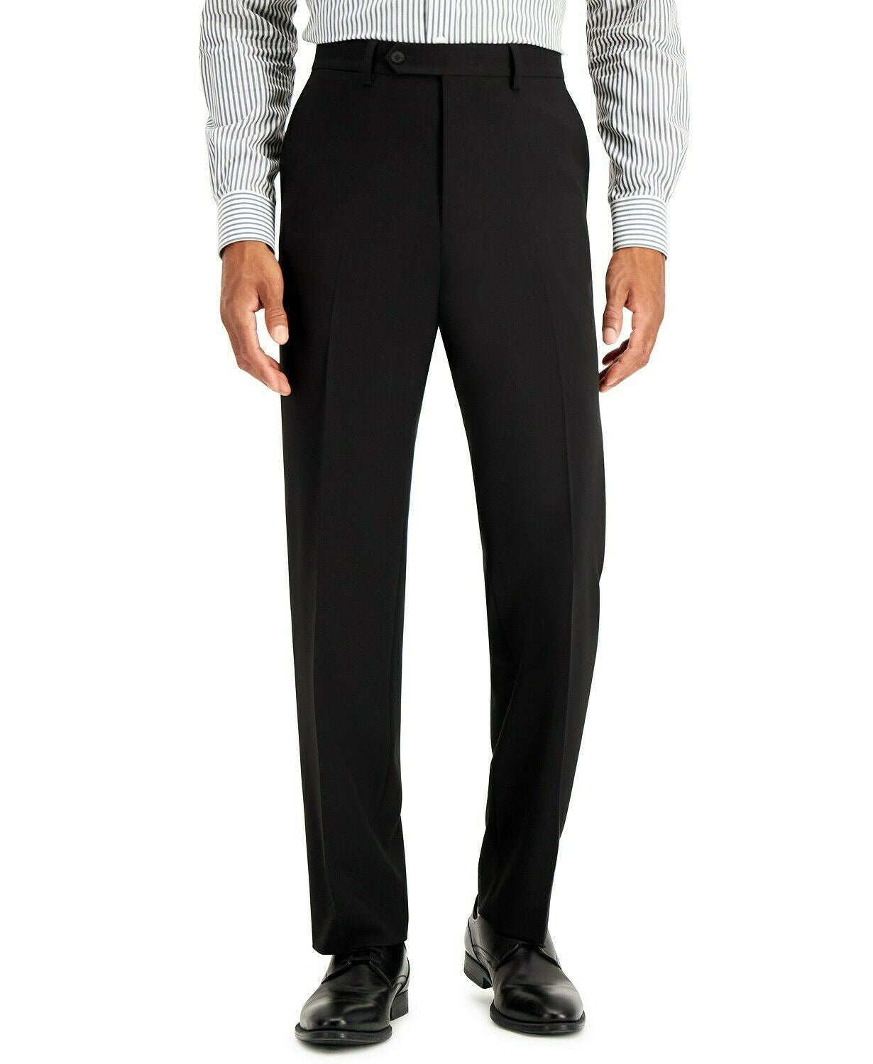 Nautica Mens Modern fit 2 Piece Suit 48 R / 42 X 32 Waist Black Solid Stretch