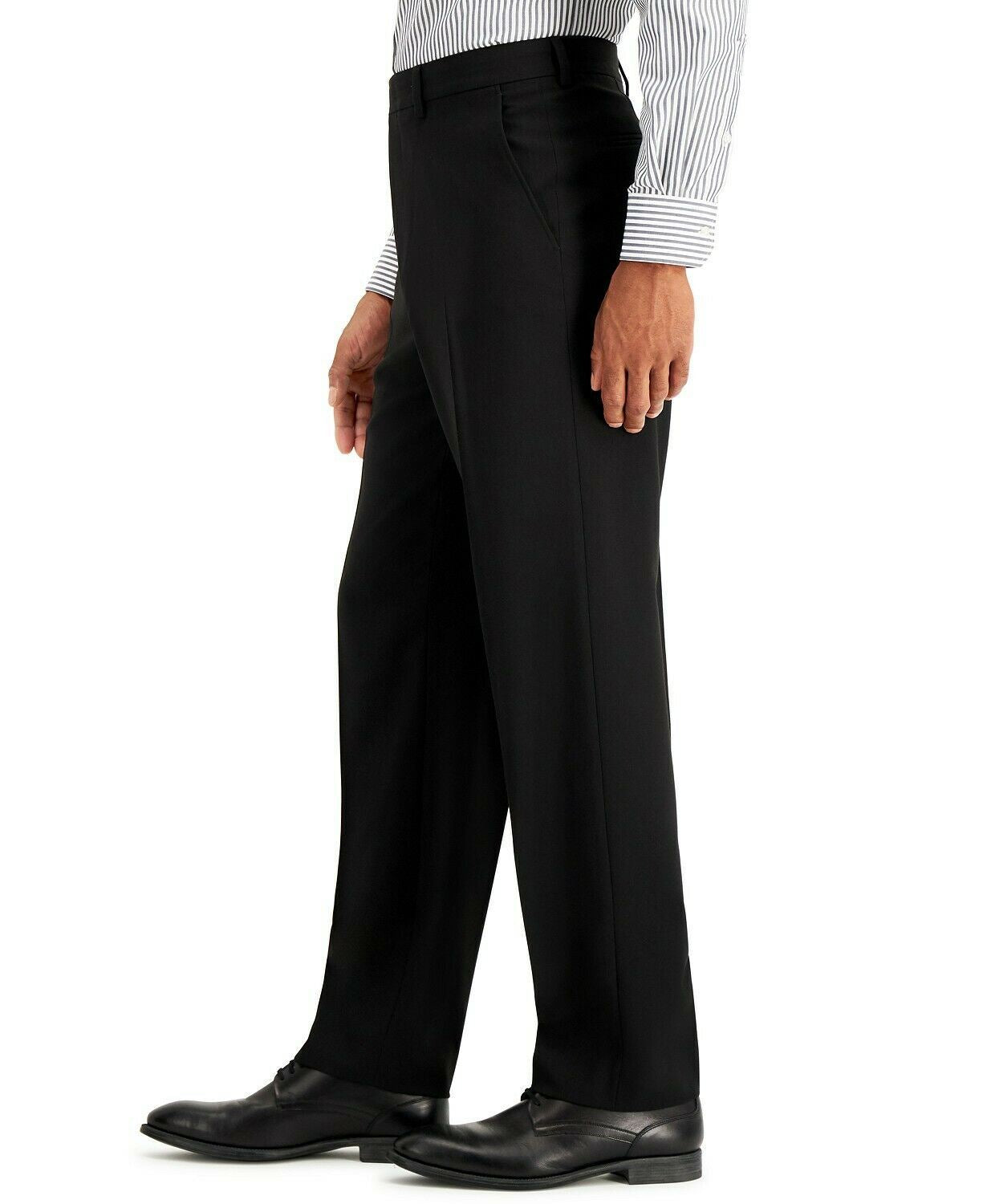 Nautica Mens Modern fit 2 Piece Suit 48 R / 42 X 32 Waist Black Solid Stretch