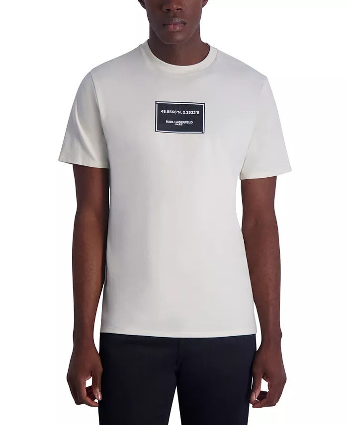 Karl Lagerfeld Mens Regular fit Short Sleeve T-Shirt Shirt Medium Beige