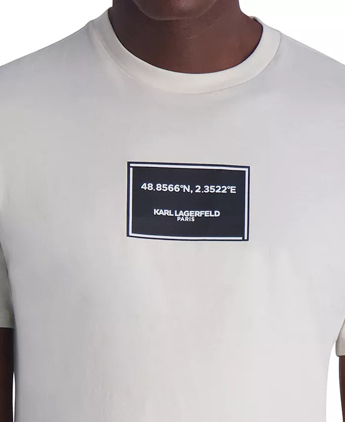 Karl Lagerfeld Mens Regular fit Short Sleeve T-Shirt Shirt Medium Beige
