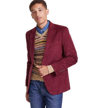 Nautica Men's Modern-Fit Solid Stretch Corduroy Elbow Patch Sport Coat 44 R Red
