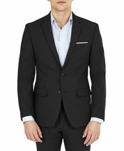 Bar Iii Mens Slim fit Suit Jacket Blazer 38 L Black Solid Wool