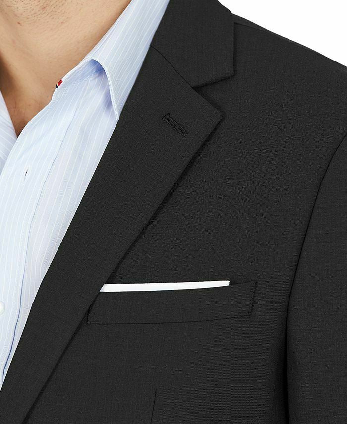 Bar Iii Mens Skinny fit Suit Jacket Blazer 40 L Black Solid
