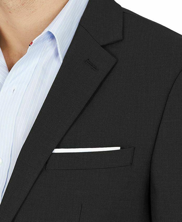 Bar Iii Mens Skinny fit Suit Jacket Blazer 36 R Black Solid Wool