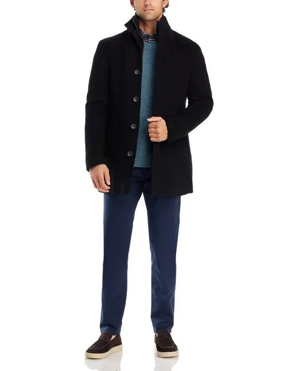 The Mens Store Department Store PURE CASHMERE Car Coat Size 38R Black