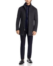 The Mens Store Department Store PURE CASHMERE Car Coat 48 R / XXL Charcoal Grey