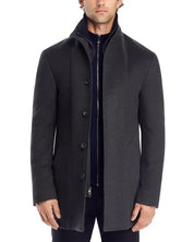 The Mens Store Department Store PURE CASHMERE Car Coat 48 R / XXL Charcoal Grey