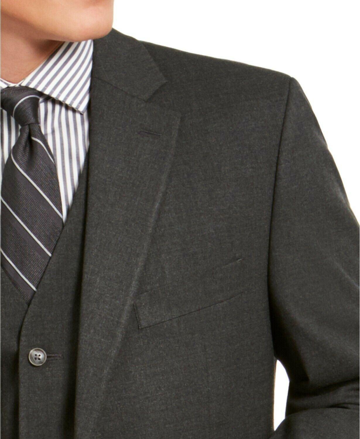 Alfani Men's Classic Fit Stretch Solid Suit Jacket Charcoal Grey 38L