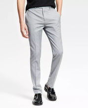 Bar Iii Mens Slim fit Dress Pants 30 / 30 Light Grey Solid