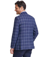Nautica Mens Modern fit Sport Coat Blazer 38 R Navy Blue Windowpane Plaid