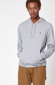 Lacoste Men Long Sleeve Jersey Hoodie T Shirt Grey Small