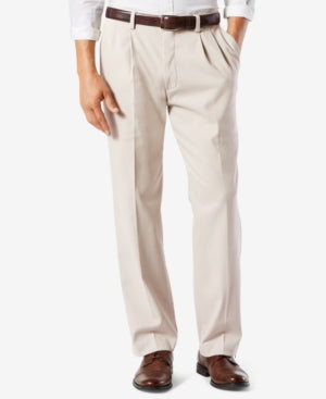 Dockers Mens Big Tall Easy Stretch Khaki Pants Light Beige 44 x 34