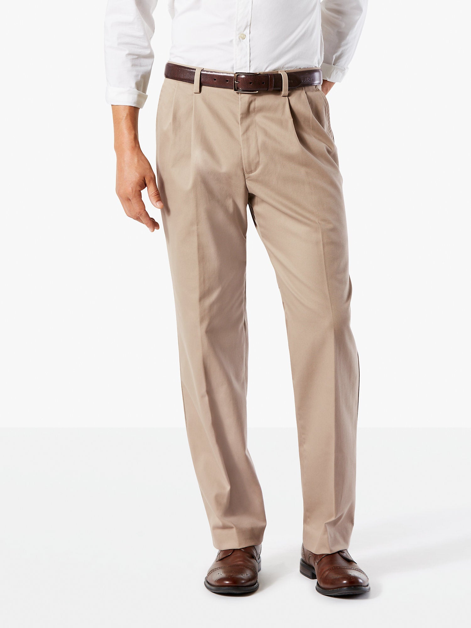 Dockers Mens Classic fit Casual Khaki Pants 46 / 32 Beige Solid