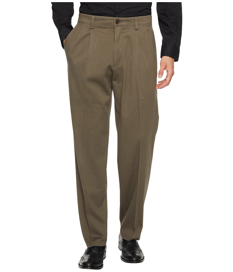 Dockers Mens Easy Khaki Pleated Classic Fit Dress Pants Brown 36 x 32