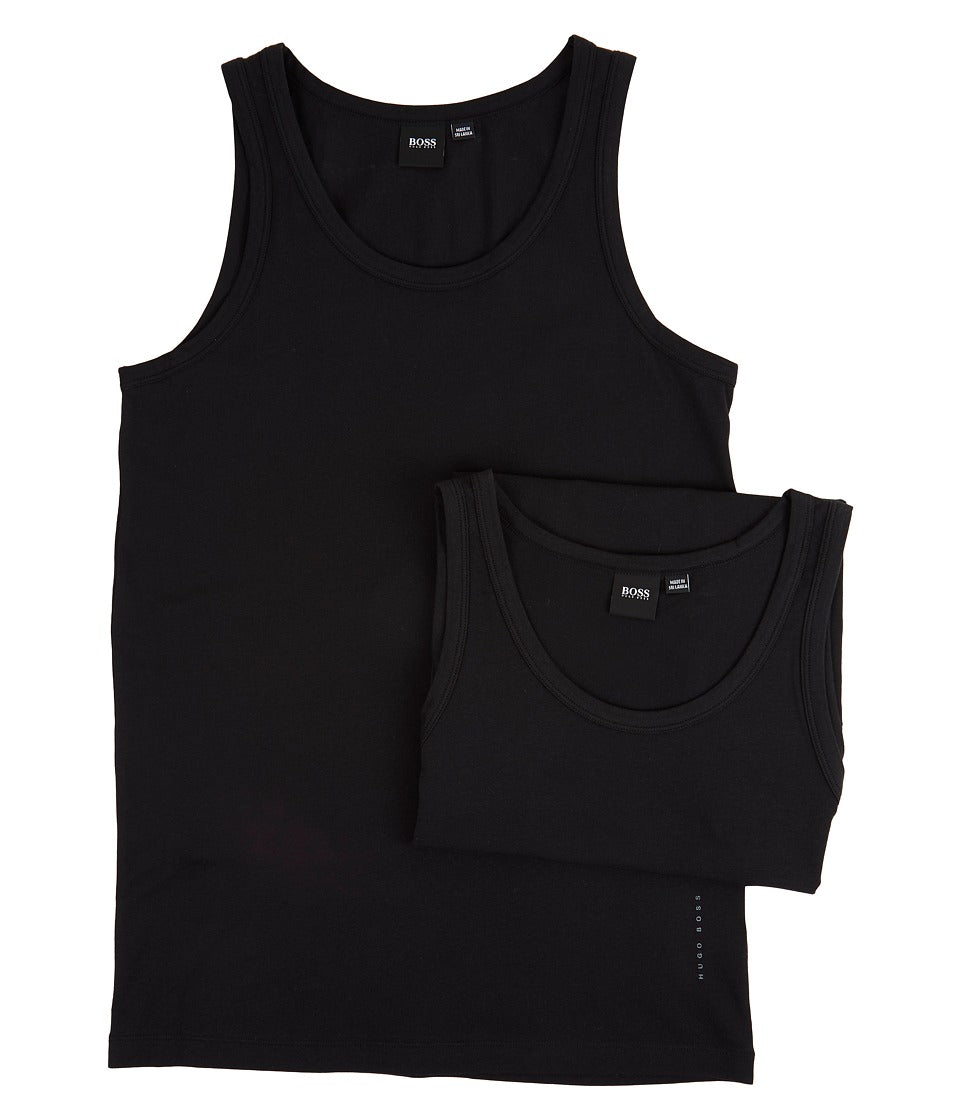 Boss Men's 2 Pack Tank Top Shirt Undershirts  Black Large
