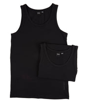 Boss Men's 2 Pack Tank Top Shirt Undershirts  Black Large