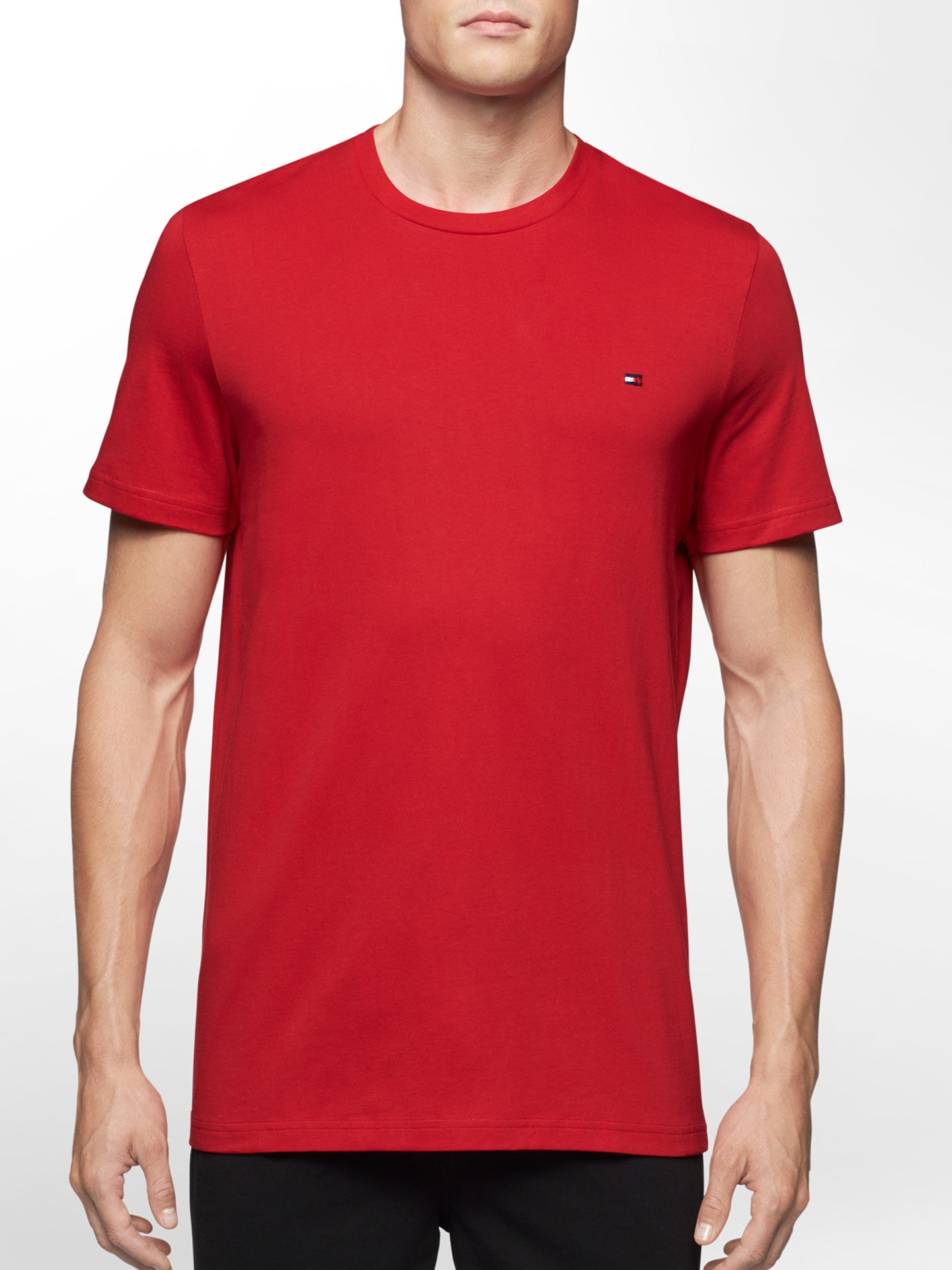 Tommy Hilfiger Mens Core Flag Crew T shirt Red Medium