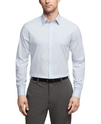 Calvin Klein Men Regular fit Dress Shirt Large 16.5 in 34-35 Blue Plaid