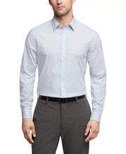 Calvin Klein Mens Regular fit Dress Shirt XL 17.5 in 34-35 Light Blue Plaid