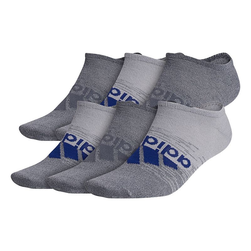 Adidas Men's 6-Pack Superlite No Show Socks Grey One Size