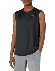 Reebok Mens Perforated Fitness Sleeveless Tank Top Grey Small