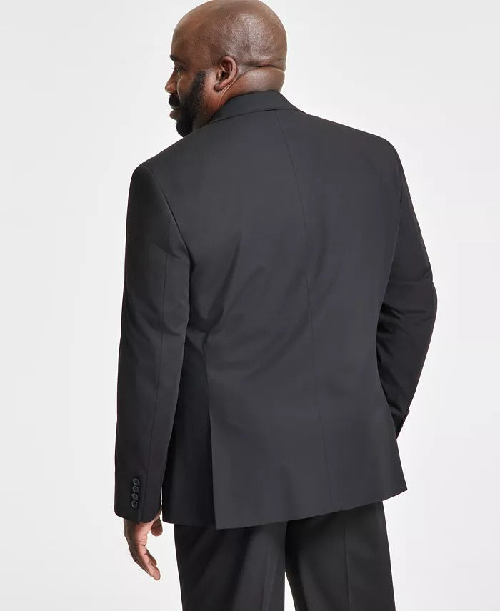 Tayion Mens Classic fit Suit Jacket Blazer 44 R Black Solid