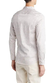 Ted Baker Mens dunsop slim fit ditsy leaf stripe stretch shirt Size 3 / Medium