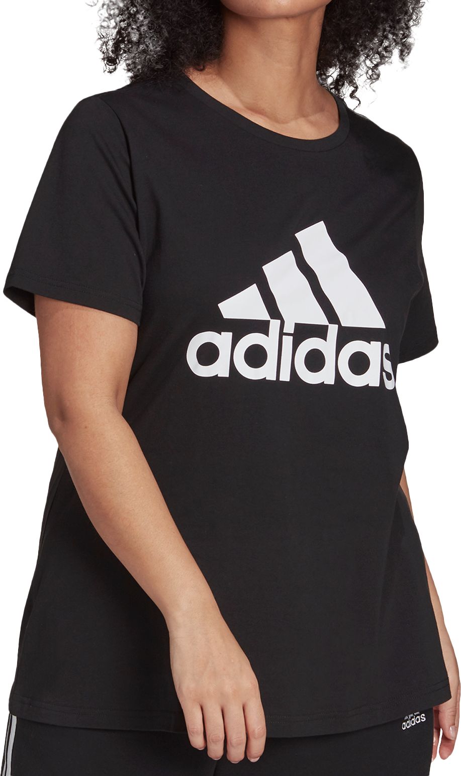 Adidas Women Regular fit Short Sleeve T-Shirt Shirt 4X Black Solid