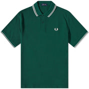 Fred Perry Mens Twin Tipped Short Sleeve Polo Shirt Green Small