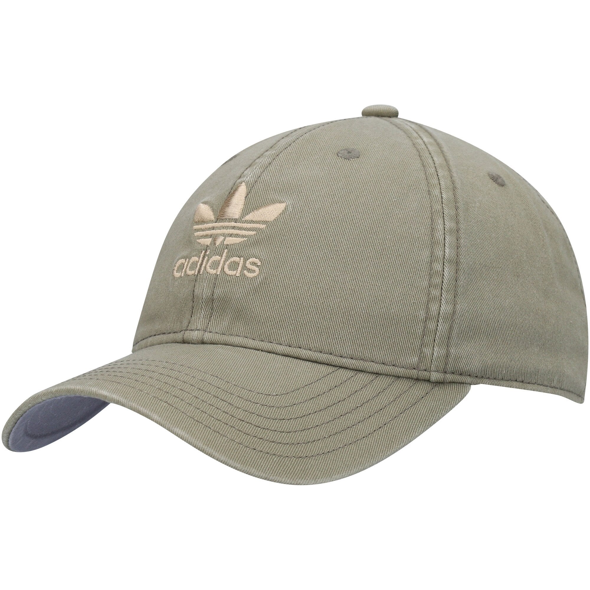 Adidas Men's Originals Olive Green Pre Curve Washed Adjustable Baseball Cap  Hat