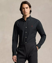 POLO RALPH LAUREN Men's Slim Fit Striped Stretch Poplin Shirt Black Medium