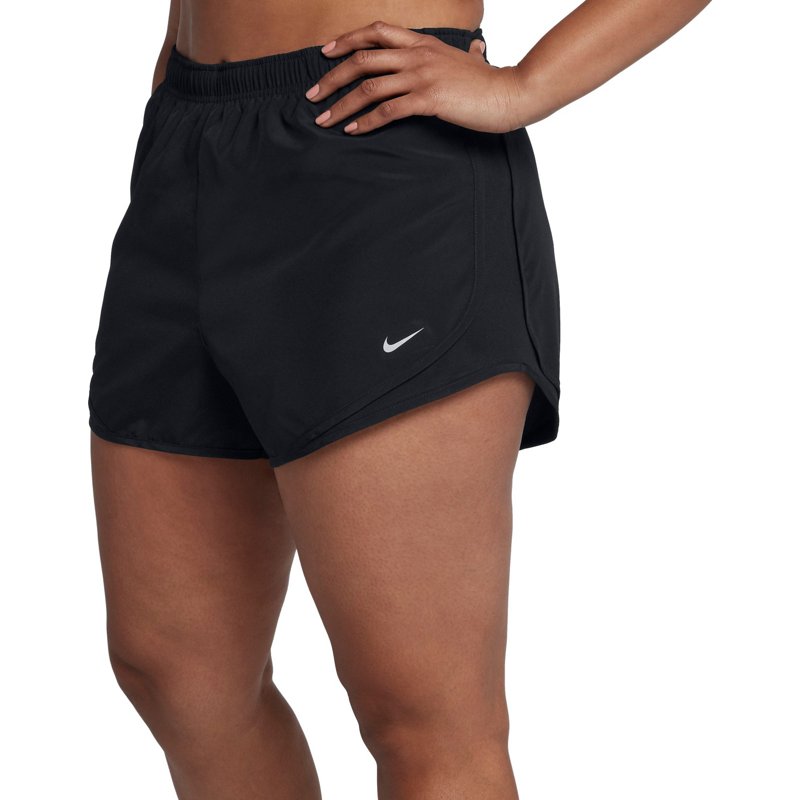Nike Womens Regular fit Athletic Shorts 1X Black Solid Moisture Wicking