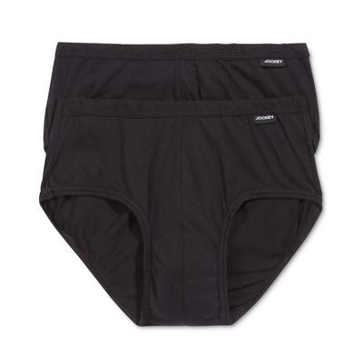 Jockey Mens 2 Pack Elance Poco Briefs Black Large
