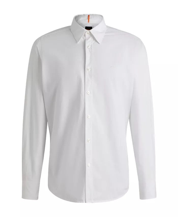 BOSS by Hugo Boss Men's Regular-Fit Dress Shirt Medium White