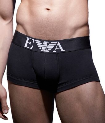 Emporio Armani Men's Solid Trunks Boxer Briefs Large Black