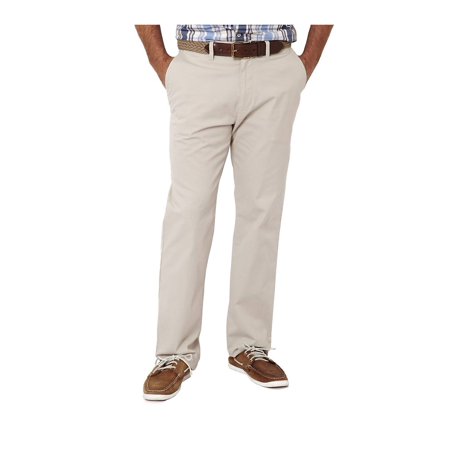 Nautica Mens Classic Fit Flat Front Beacon Pants True Stone Beige  34 x 32