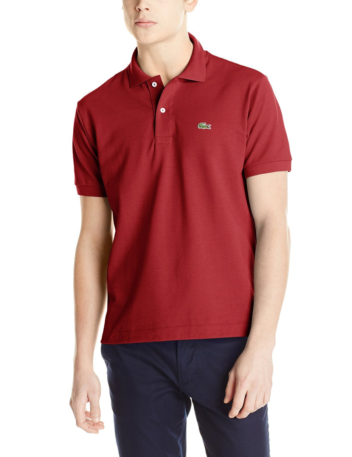 Lacoste Mens Classic Pique Polo Shirt Bordeaux Red Large