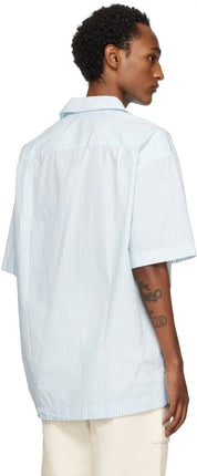 JW Anderson Mens Short Sleeve Button Up Shirt IT 48 US 38 Blue Striped