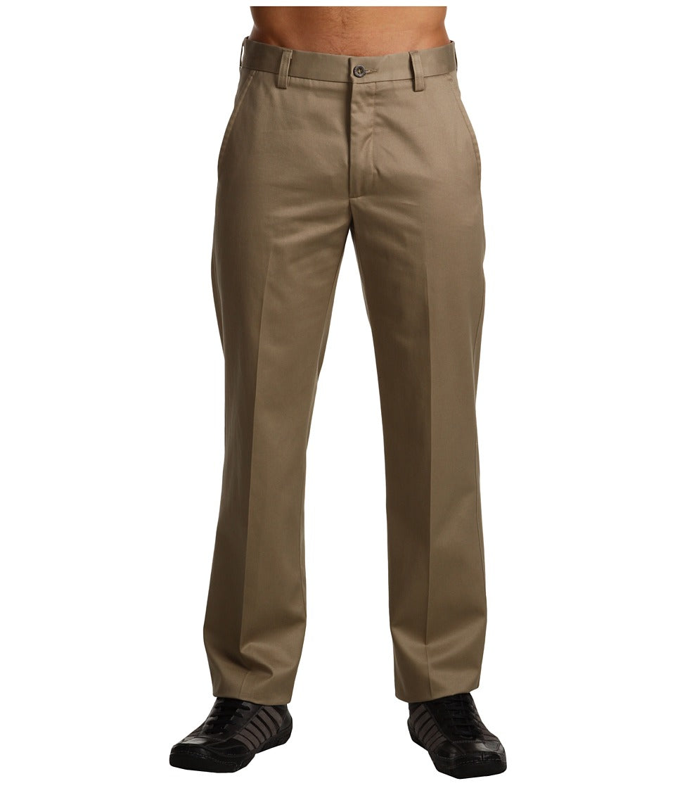 Dockers Mens  Signature Khaki Pants Flat Front British Khaki Brown 30 x 29