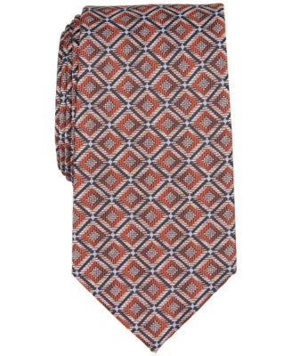 Perry Ellis Portfolio Mens Williams Classic Geo Neck Tie Orange