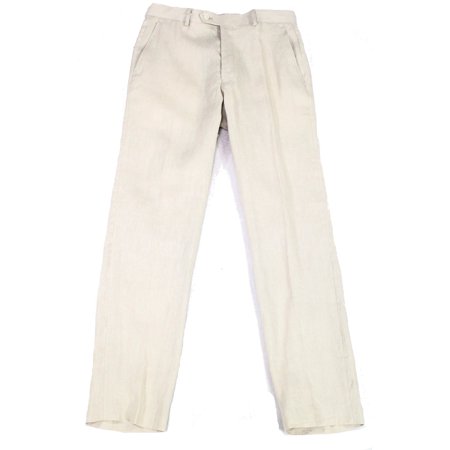 Lauren Ralph Lauren Men's Dress Pants 35 X 30 Beige Flat Front