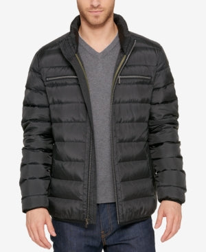 Cole Haan Men's Quilted Zip-Front Jacket Black Medium